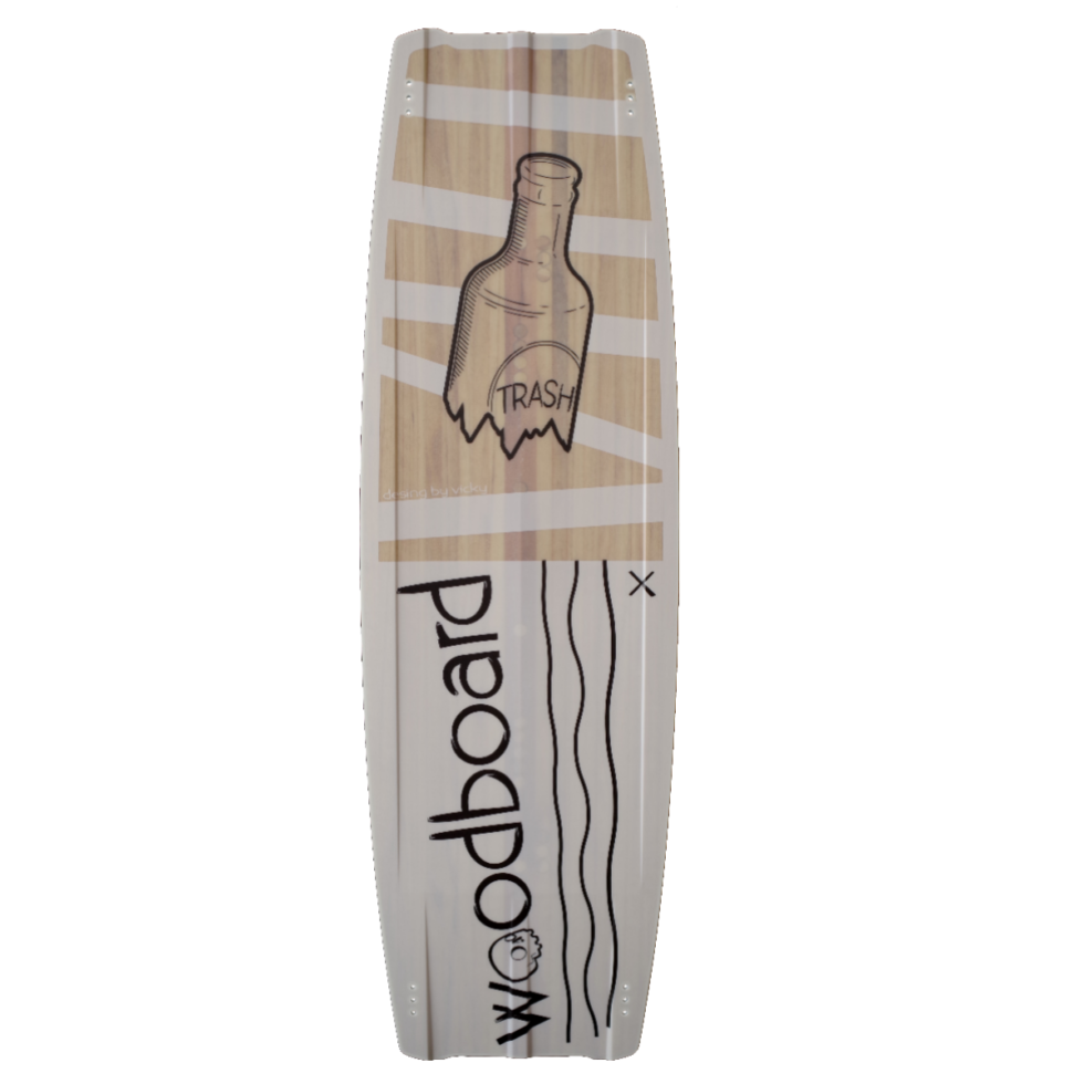 Kiteboard Woodboard Trash, a Freestyle Wakestyle Twintip for unhooked kitesurfing tricks!