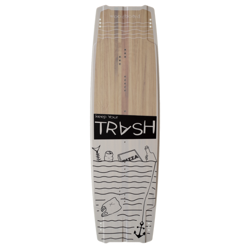 Kiteboard Woodboard Trash, a Freestyle Wakestyle Twintip for unhooked kitesurfing tricks!